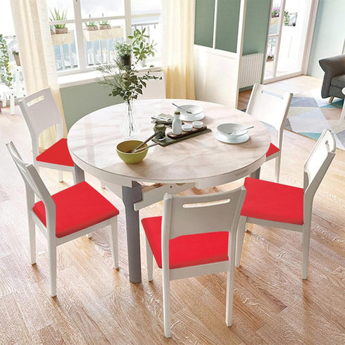 Chair Seat Covers Set of 4 Stretch Red Chair Covers for Dining Room Square Removable Washable Chair Protector Seat Cushion Slipcovers for Kitchen ...