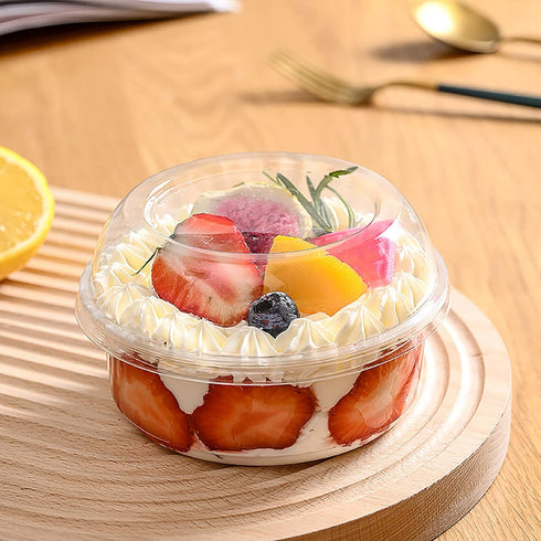 WUWEOT 50 Pack Plastic Dessert Cups, 12 oz Clear PET Dessert Bowls, Disposable Parfait Cups with Lid (No Hole) for Ice Cream Fruit Iced Cold Drink...