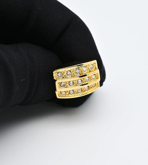 Golden Rectangle Cufflinks for Men Lady with Crystals In Gift Case Novelty Gemstone Men's Cufflinks Jewelry Set for Wedding Party Anniversary Busi...