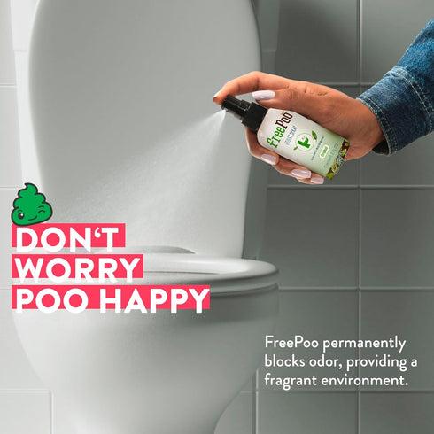 FreePoo - Pack of 2 Toilet Odorizer Lemongrass - Pre Poop Odor Blocker, Aromatic Bathroom Spray, Potty Deodorizer, Air Freshener - 2 x 2.0 floz...