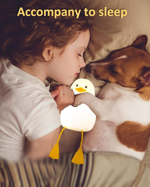 Attivolife Duck Night Light for Kids, Cute Animal Silicone Lamp Touch Control + Dimmable + Timer, USB Rechargeable LED Feeding, Bedside Bedroom De...