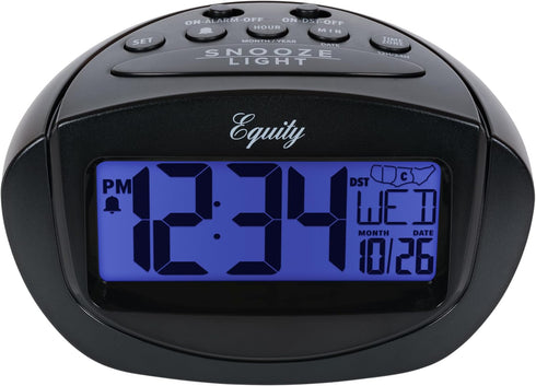 Equity by La Crosse 31022 Insta-Set LCD Alarm Clock, Black...