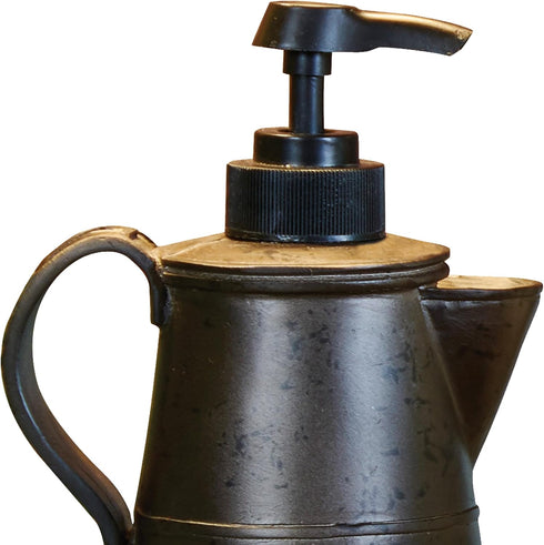 Park Designs Antique Tin Coffee Pot Hand Soap Dispenser for Bathroom | Rustic Hand Soap Pump | Refillable Body Lotion & Shampoo Container | Kitche...