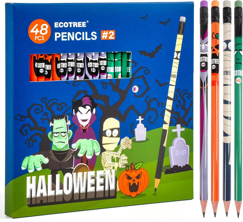 ECOTREE Pencils #2 Halloween Pencils Cute Pencils Number 2 Pencils Presharpened Pencils Kids Pencils School Pencils Fun Pencils, Halloween Party F...