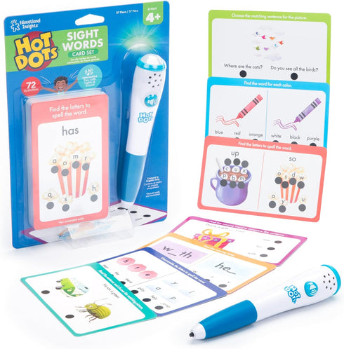 Educational Insights Hot Dots® Sight Words Card Set - Learn to Read Activities for Kids, includes 26 Double-Sided Cards, Reading Games, Reading To...