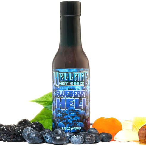 Hellfire Blueberry Hell Hot Sauce with Carolina Reaper Peppers, Gourmet, Award-Winning Fruit-Based Hot Sauce, 5 oz....
