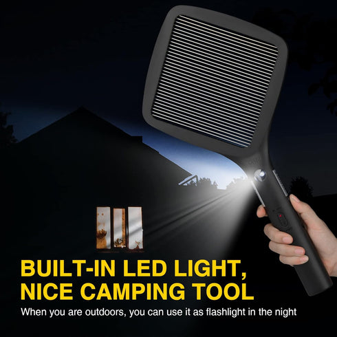 mafiti 2 in 1 Electric Fly Swatter Rechargeable with Flashlight Mosquito Zapper Bug Zapper Racket Fly Killer Indoor Outdoor Light Camping Accessor...