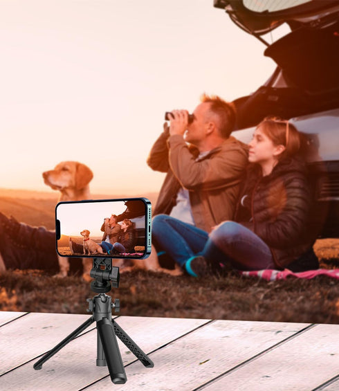 Magnetic Tripod Mount with Cold Shoe, Adjustable Phone Camera Holder, Cell Phone Tripod Holder Adapter for/Ring Light/Selfie Stick, Tripod Attachm...