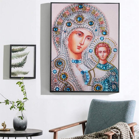 Diamond-Painting DIY 5D Special Shape Rhinestones, ABEUTY Catholic Religious Portraits, Partial Drill Crystal Diamond Art Kits for Home Decor...