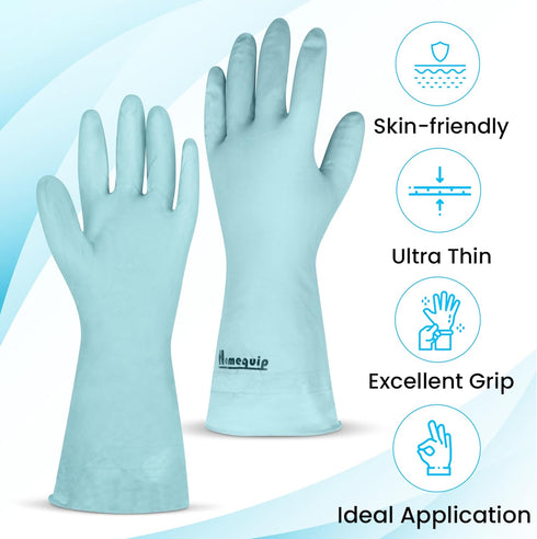 Reusable Rubber Gloves - 3 Pairs Household Cleaning Gloves Latex Free for Kitchen Dishwashing Laundry Cooking and Bathroom, Non - Slip, Small...
