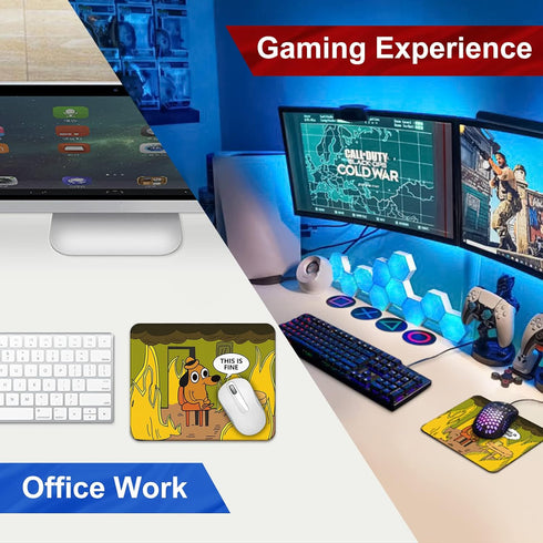 This is Fine Mouse Pad Gaming Mousepad Small Medium Computer Funny Dog Square Gamer Mini Portable Travel Office Laptop PC Thin Thick Desk Mousepad...