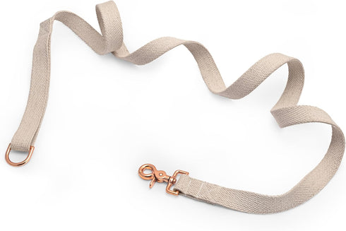 5FT Ultra-Durable Cotton Webbing Dog Leash | 60" Length Natural Cotton Strap with Strong All-Metal Hook | Soft & Skin Friendly, Lightweight, and C...