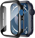 Smiling Case Compatible with Apple Watch SE 2 (2024)/SE/Series 6/5/4 44mm with Built in Tempered Glass Screen Protector,Overall Protective Hard PC...