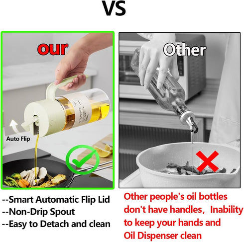 Olive Oil Dispenser Bottle for Kitchen Auto Flip Vinegar Dispenser-Leakproof Soy Sauce Dispenser Glass, Olive Oil Dispenser Bottle Non-Drip Spout,...