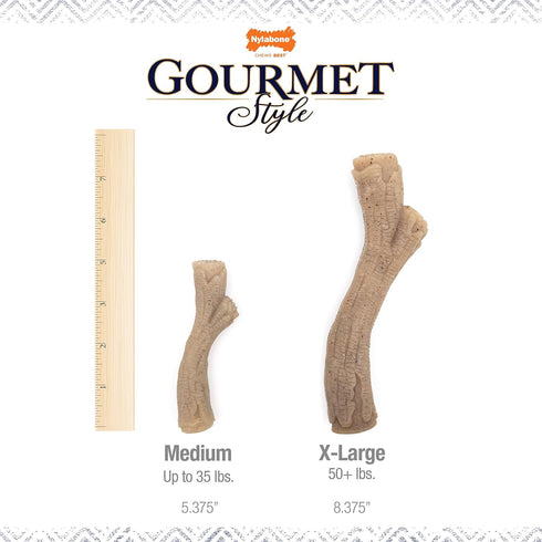 Nylabone Gourmet Style Strong Chew Stick Dog Chew Toy, Peanut Butter Flavor, Medium/Wolf (1 Count)...
