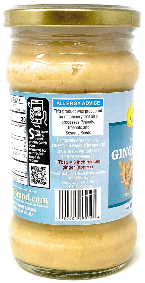 Asian Kitchen Ginger Cooking Paste 10.5oz (300g) Glass Jar ~ Vegan | Gluten Free | NON-GMO | No Colors | Indian Origin...