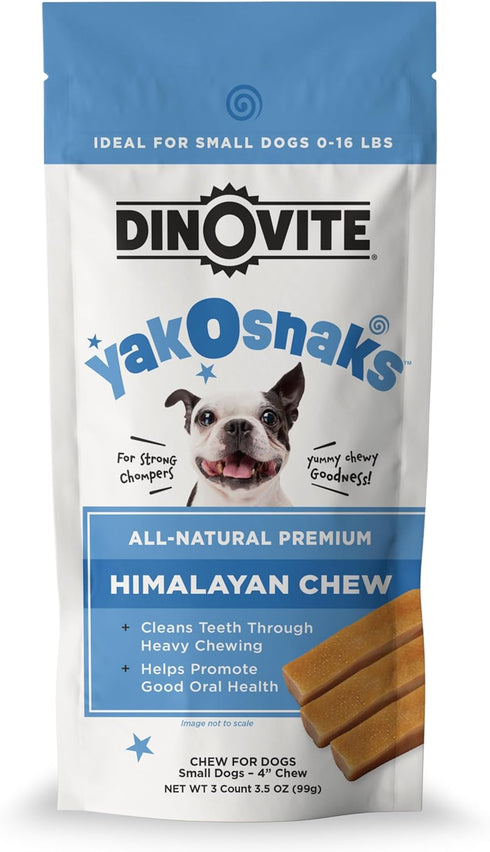 Dinovite YakoSnaks - Himalayan Yak Chews for Dogs - Long Lasting and Low Odor Yak Cheese Dog Chews (Small Dogs)...