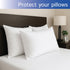 Queen Size Waterproof Pillow Protectors (Set of 4) – Zippered Allergy Pillowcase Cover Dust Proof Encasement...