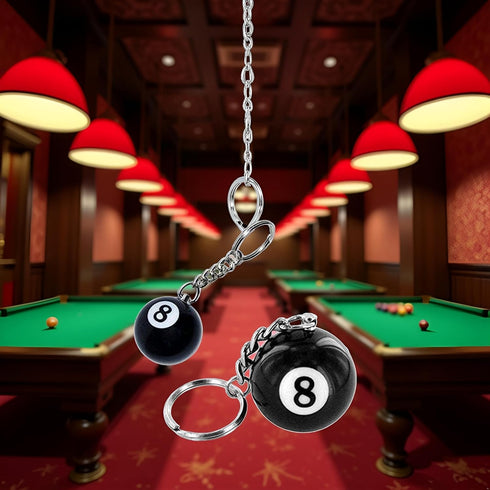 JJLFresheners Creative Number Eight Billiard Key Chain Pendant Car Key Ring Decoration Black Useful and Practical Accessories Gift...