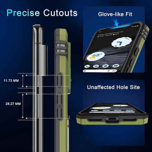 DEERLAMN for Google Pixel 8 Pro Case with Slide Camera Cover+Screen Protector (1 Pack), Rotated Ring Kickstand Military Grade Shockproof Heavy Dut...