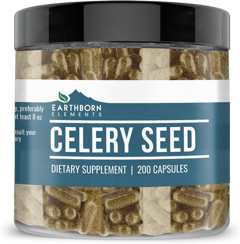 Earthborn Elements Celery Seed Extract 200 Capsules, Pure & Undiluted, No Additives...