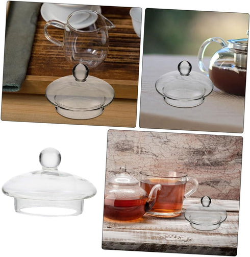 PRETYZOOM Teapot Accessory Teapot Lid Teapot Supply Clear Teacup Lid Lid Transparent Teaware Lid Tea Kettle Lid Accessory Delicate Cover Glass Hig...
