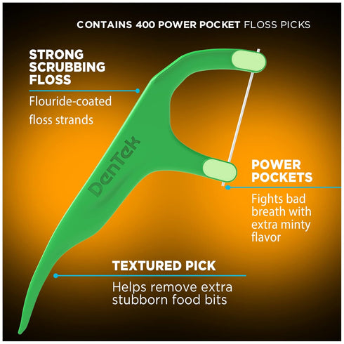 DenTek Fresh Breath Floss Picks, Mint Flavor, 400 Floss Picks...