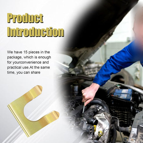 15 Pieces Brake Line Clips Metal Brake Line Retainer U Shaped, Brake Hose Bracket, Parking Brake Cable Clip Replacement Hose Retaining Clip Brake ...