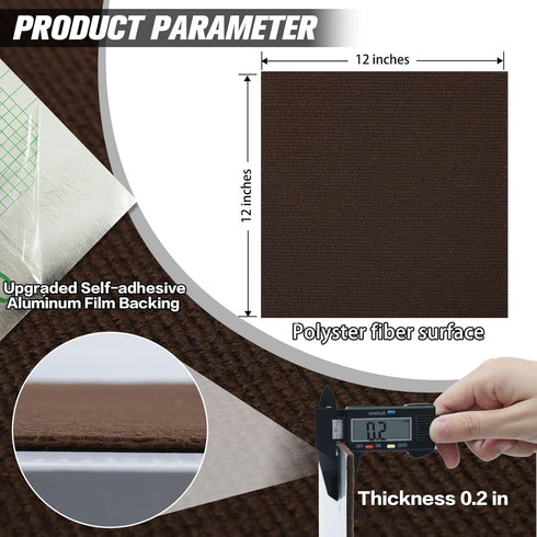 Peel and Stick Carpet Tiles,Self-adhesive Square Soft Carpet Floor Tiles,Brown 12" x 12" Carpet, Easy Install DIY Floor Tiles for Kids Room, Bedro...