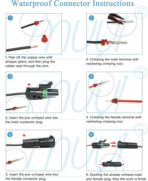MUYI 10 Kit 1 Pin Way Waterproof Electrical Plugs 2.5mm Series Weatherpack Connector Automotive Sockets Replacement Terminal Pins with Spudger...