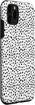 iPhone 11 Pro Popular Dalmatian Pattern, White w Brush Stroke Black Spots Case...