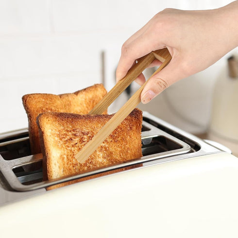 Bamboo Tongs, 3 Pcs Wooden Tongs Toaster Tongs Set Serving Tongs Reusable Wood Cooking Tongs Bamboo Cooking Utensils for Home Kitchen Picking Up T...