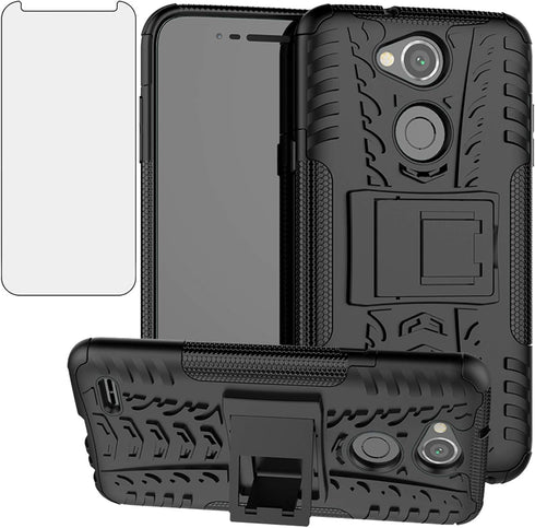 Phone Case for LG X Charge/Fiesta 2 LTE/X Power 2/X5/LV7 with Tempered Glass Screen Protector Cover Hard Rugged Hybrid Cell Accessories LGK20Case ...