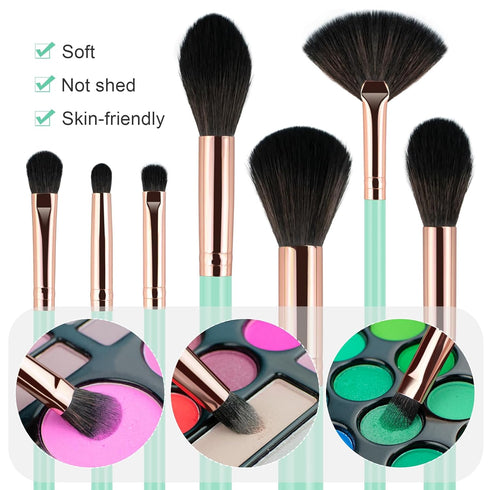 Makeup Brushes Set,Foundation Powder Brush Eyeshadow Brush Concealers Blush Face Professional Make up Brushes Kit with Gifts Box for Woman(Blue,14...