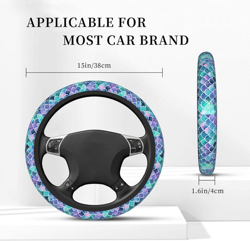 Mermaid Universal Steering Wheel Covers, Cute Car Accessories for Women Girls Car Truck...