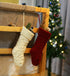 Set of 2 Crochet Knitted Christmas Stockings Large 46CM Red White Cable Knit Christmas Stockings Hanging Decorations for Home New Year Party Xmas ...