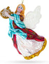 Angel Playing Music on Harp Blown Glass Christmas Ornament...