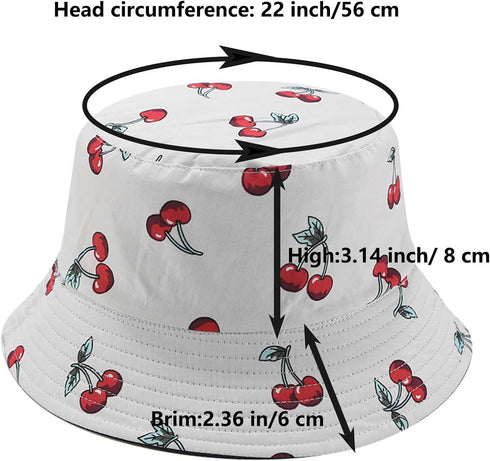 Joylife Banana Print Bucket Hat Fruit Pattern Fisherman Hats Summer Reversible Packable Cap...