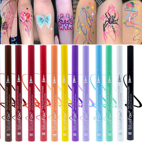 12 Pcs Colorful Eyeliner, Smudge-proof Waterproof Liquid Eyeliner, Long wearing eye liner Neon Makeup Eyeliner,Highly pigmented,Colourful Eyeliner...