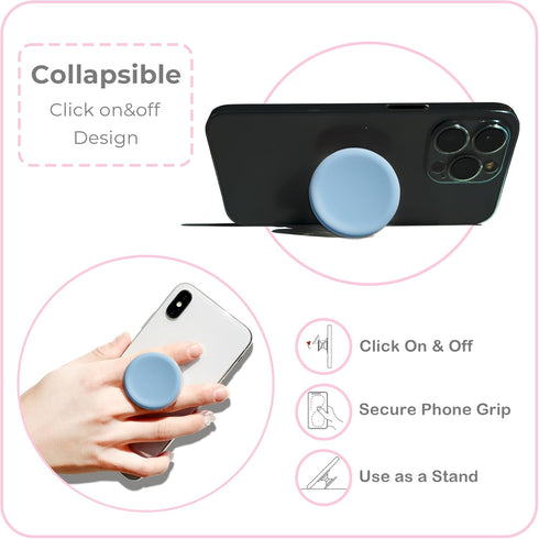 GRIPONG Cute Soft Silicone Cover Expandable Collapsible Mobile Phone Grip Stand Holder for Smartphone Tablet Cell Phone Accessory (Purple)...