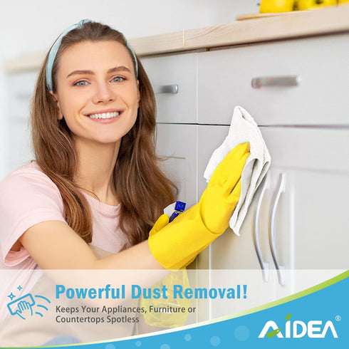 AIDEA Microfiber Cleaning Cloths White-24PK, Absorbent Cleaning Rags, Lint-Free, Scratch-Free, Streak-Free Wash Cloths, Microfiber Cloth, Dish Tow...