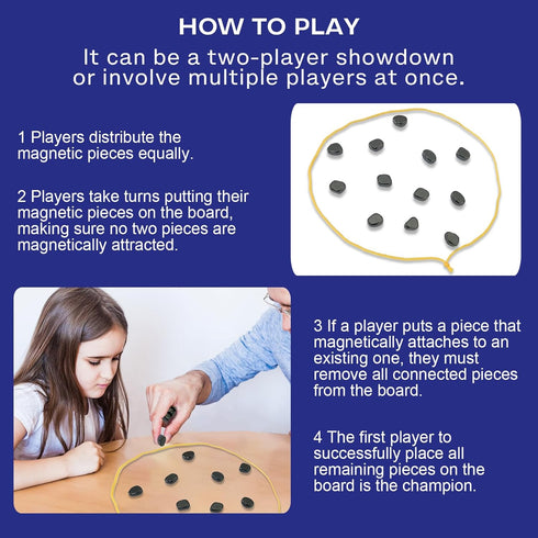 Magnetic Chess Game with Stones, Magnet Game, 2024 New Magnetic Board Game, Family Games for Kids Chess Puzzle and Adults Strategy Table Top Magne...