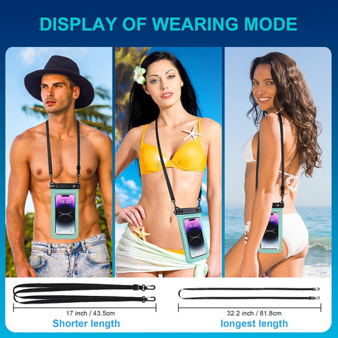 Floating Waterproof Phone Pouch, Float Water Proof Cell Phone Dry Bag Adjustable Lanyard, IP68 Waterproof Phone Case for iPhone 15 14 13 Pro Max S...