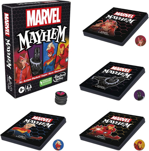Hasbro Gaming Marvel Mayhem-Card Game, Featuring Super Heroes, Fun Game for Marvel Fans Ages 8+, Fast-Paced, Easy-to-Learn for 2-4 Players...