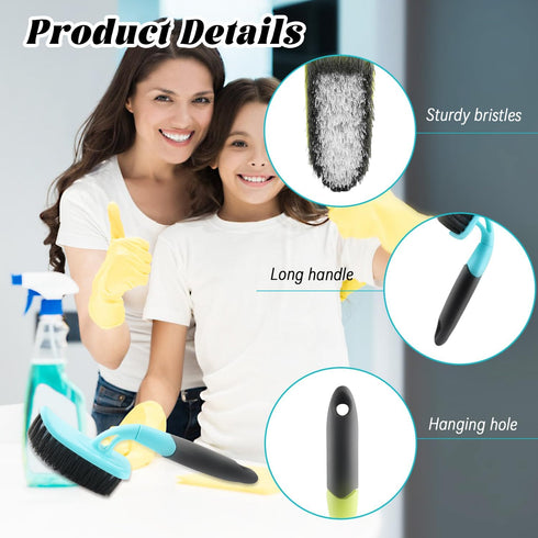 4PCS Bathroom Stiff Scrubber Brush,Long Handle Sink Brush,Edge Corner Cleaning Brush,Durable Stiff Bristles Heavy Duty Brush for Bathroom,Shower,S...