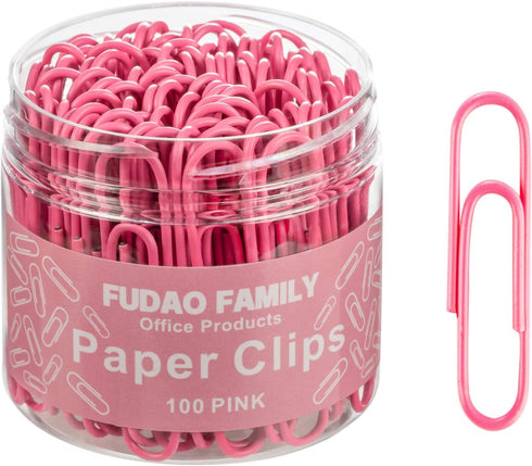Jumbo Paper Clips, 2 Inch Large Paper Clip, 100 pcs Paperclips (Jumbo, Pink)...