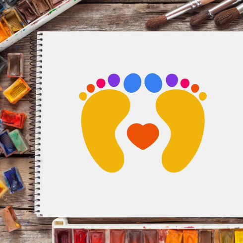 FINGERINSPIRE Footprint Stencil Template 11.6x8.3 inch Plastic Baby Shower Footprint Pattern Drawing Painting Stencils Rectangle Reusable Stencils...