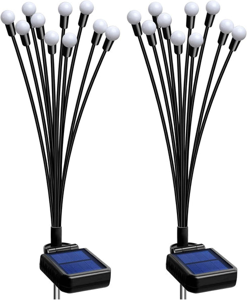 DenicMic Solar Garden Lights Outdoor 10 LED Solar Firefly Lights with Highly Flexible Copper Wire, Solar Lights Outdoor Waterproof for Pathway Yar...