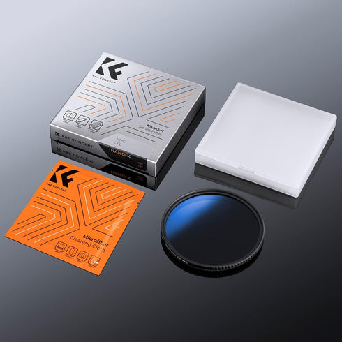 K&F Concept 55mm Circular Polarizer Filter Ultra-Slim 18 Multi-Coated Optical Glass Circular Polarizing Filter for Camera Lenses with Cleaning Clo...