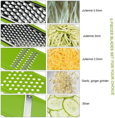Mandoline Slicer Vegetable Potato Slicer Grater Cutter Chopper, HaetFire Julienne Slices and Shreds Fruits and Vegetables Chopper, Food Container,...